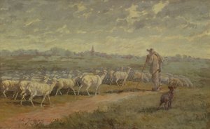 Landschaft mit einer Schafherde, 1872